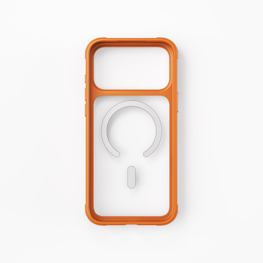 Njoyny Steel Armor iPhone 18 Pro Max MagSafe Kılıf - Turuncu