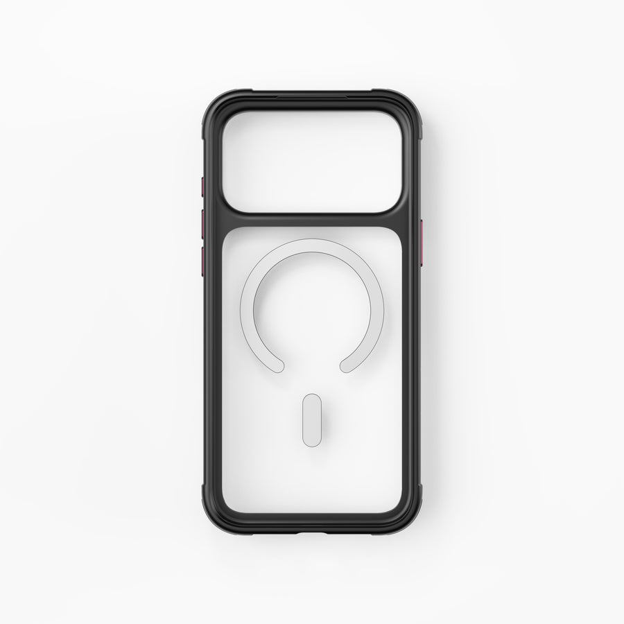Njoyny Steel Armor iPhone 18 Pro Max MagSafe Kılıf - Bordo