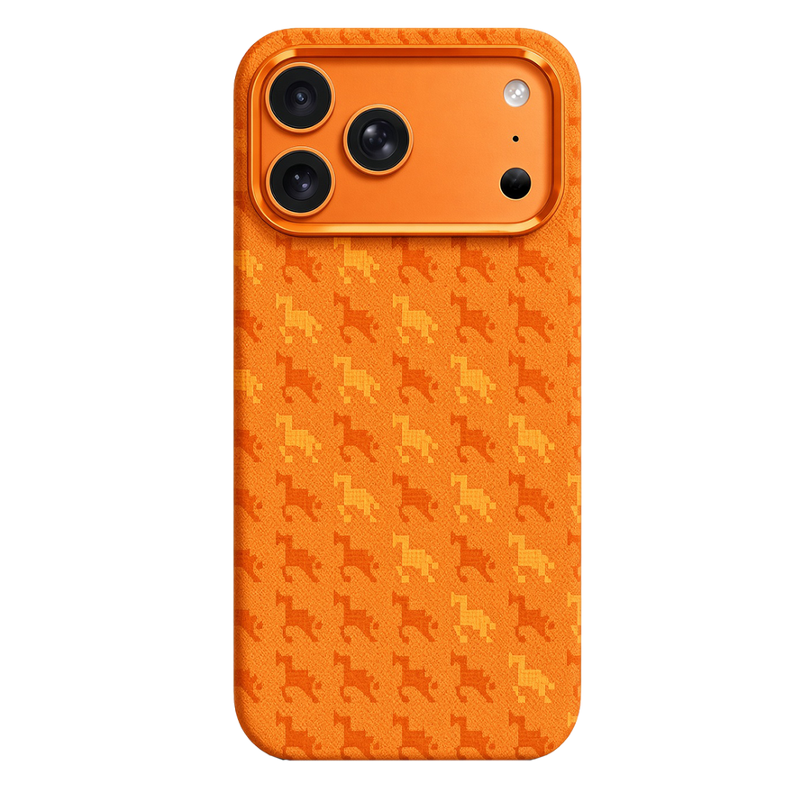 Knit Silicone iPhone 18 Pro / iPhone 17 Pro MagSafe Kılıf M09 - Turuncu