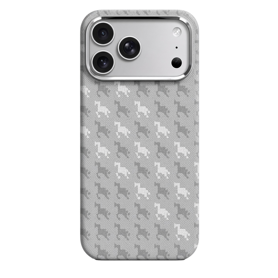 Knit Silicone iPhone 18 Pro / iPhone 17 Pro MagSafe Kılıf G102 - Beyaz