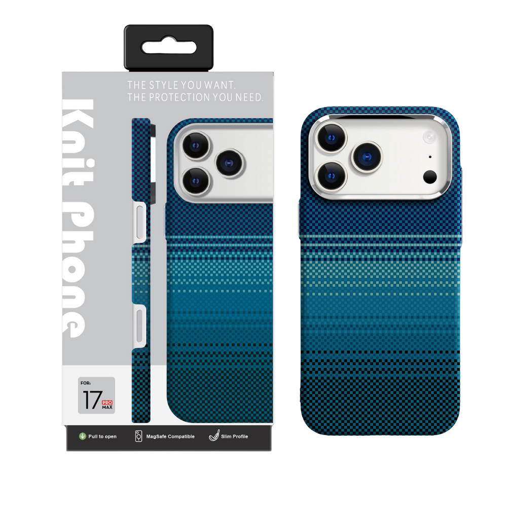 Knit iPhone 17 Kevlar Series Kılıf LF - 114 – Mavi