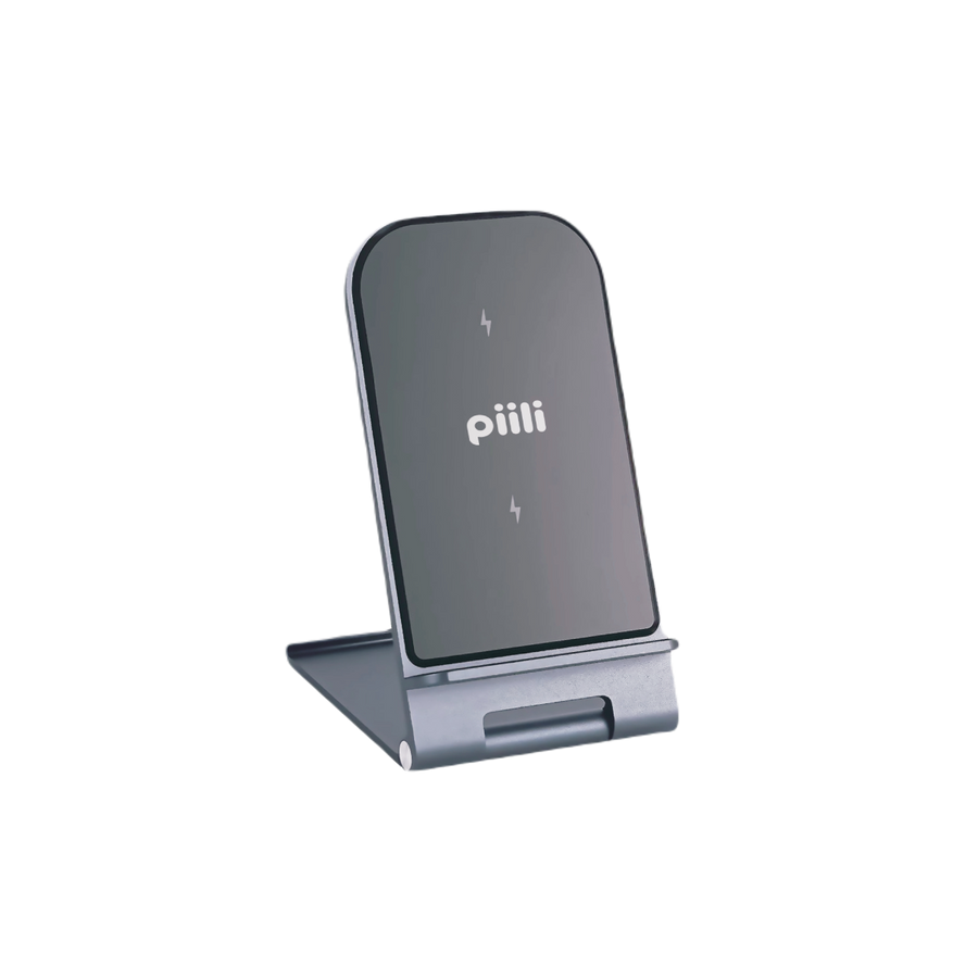 Piili iPhone Aliminyum Kablosuz Şarj Standı - Siyah