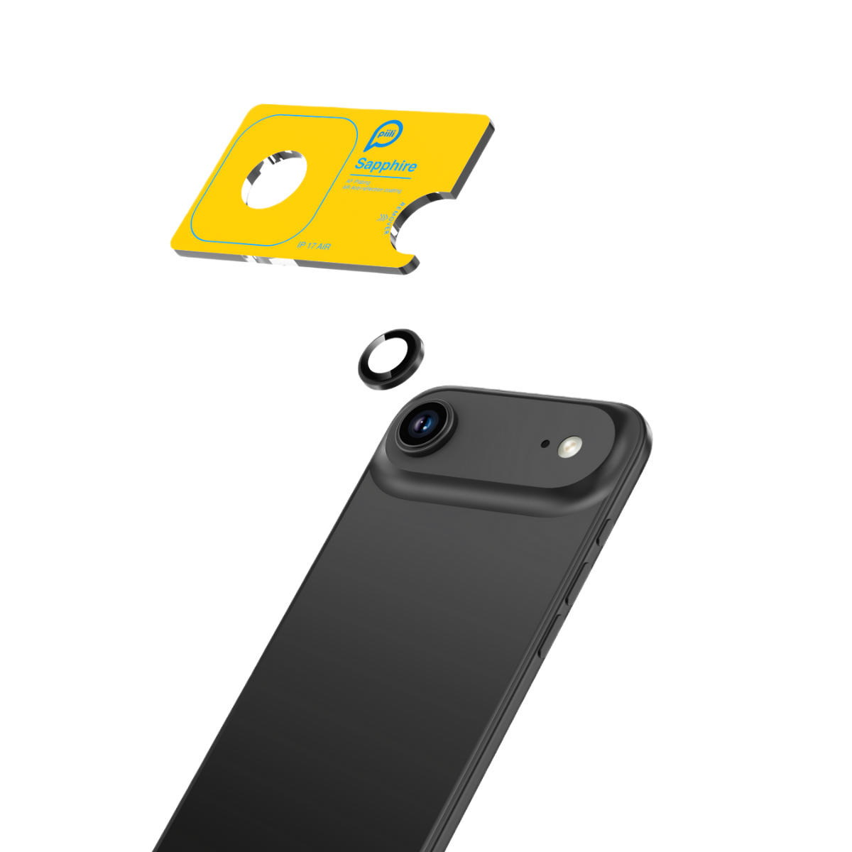 Piili iPhone 17 Air Safir Lens Koruyucu - Siyah
