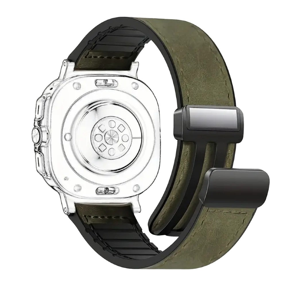 Piili Apple Watch 42-44-45-46-49 mm Vintage Leather Kayış - Yeşil