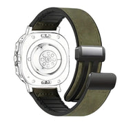 Piili Apple Watch 42-44-45-46-49 mm Vintage Leather Kayış - Yeşil