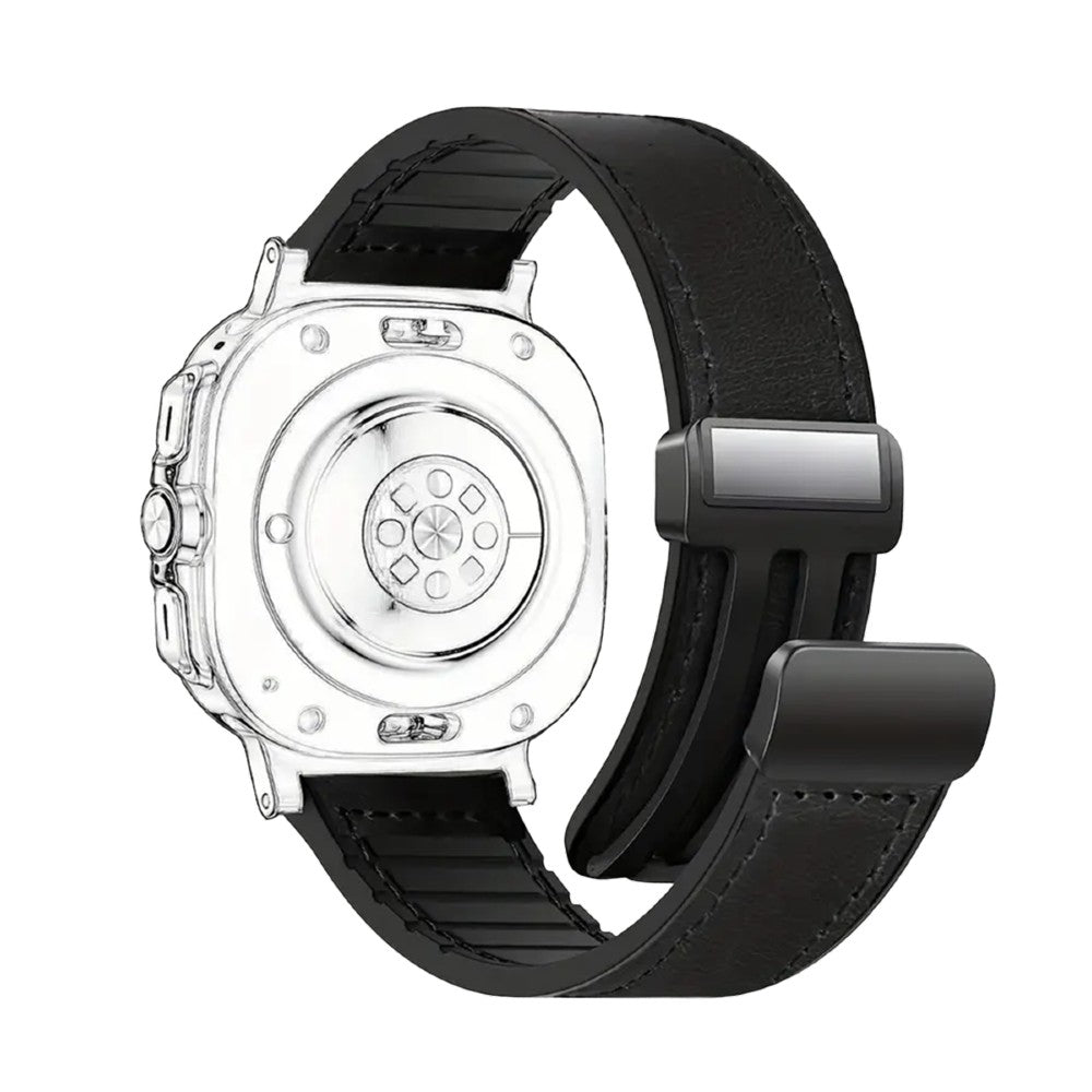 Piili Apple Watch 42-44-45-46-49 mm Vintage Leather Kayış - Siyah