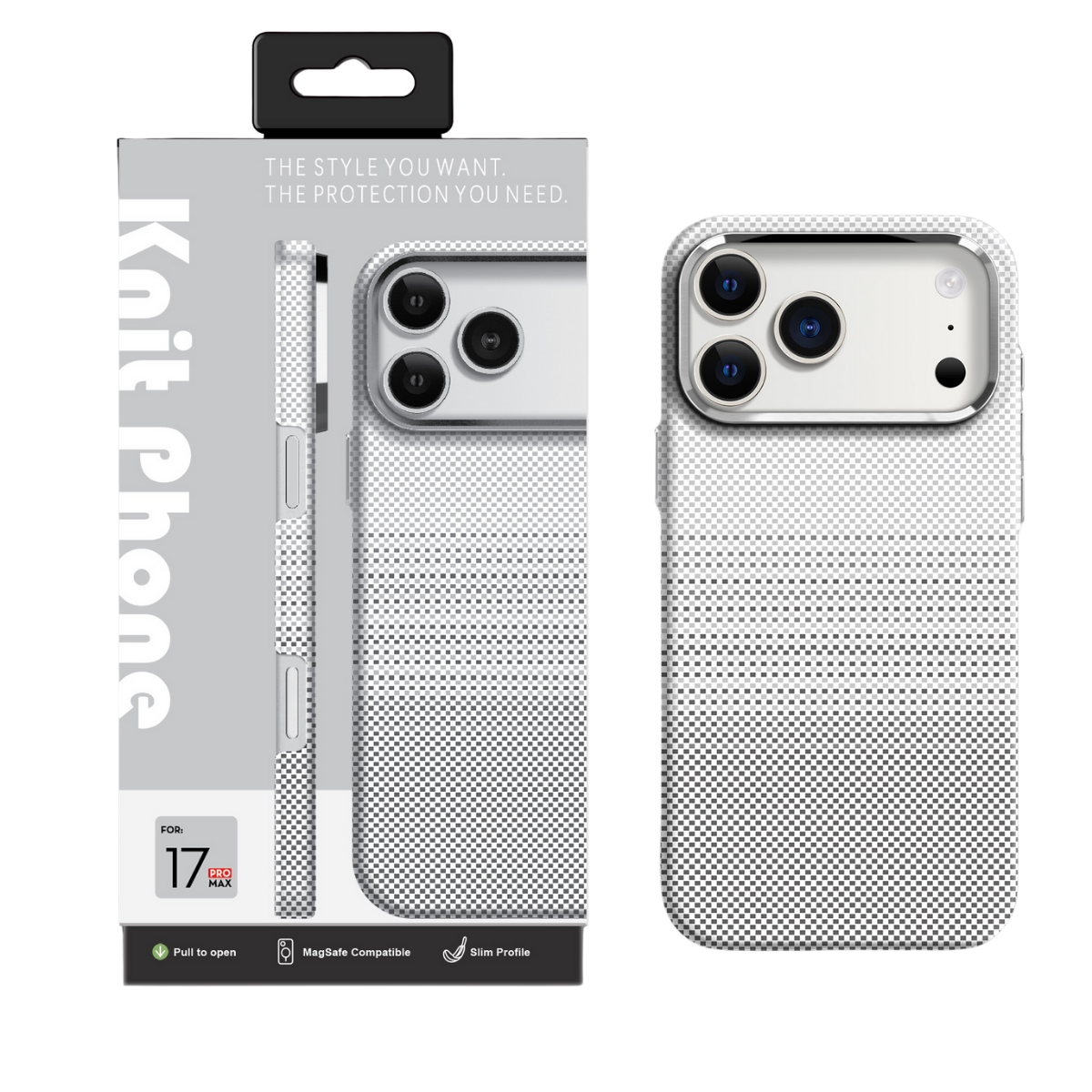Knit iPhone 17 Pro Max Kevlar Series Case Lf-162 - Beyaz