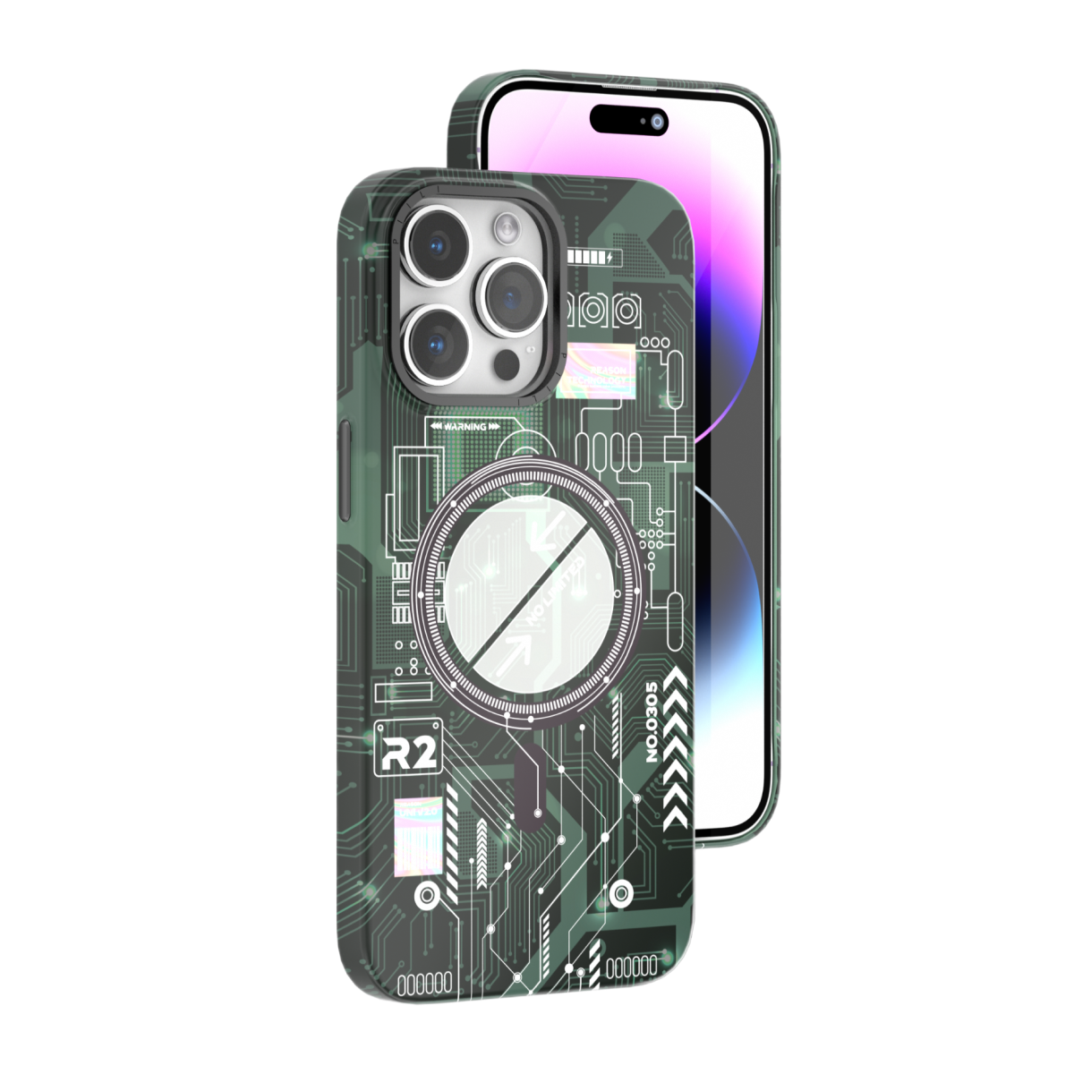 Piili İphone 14 Pro Neo+ MagSafe Kılıf Yeşil