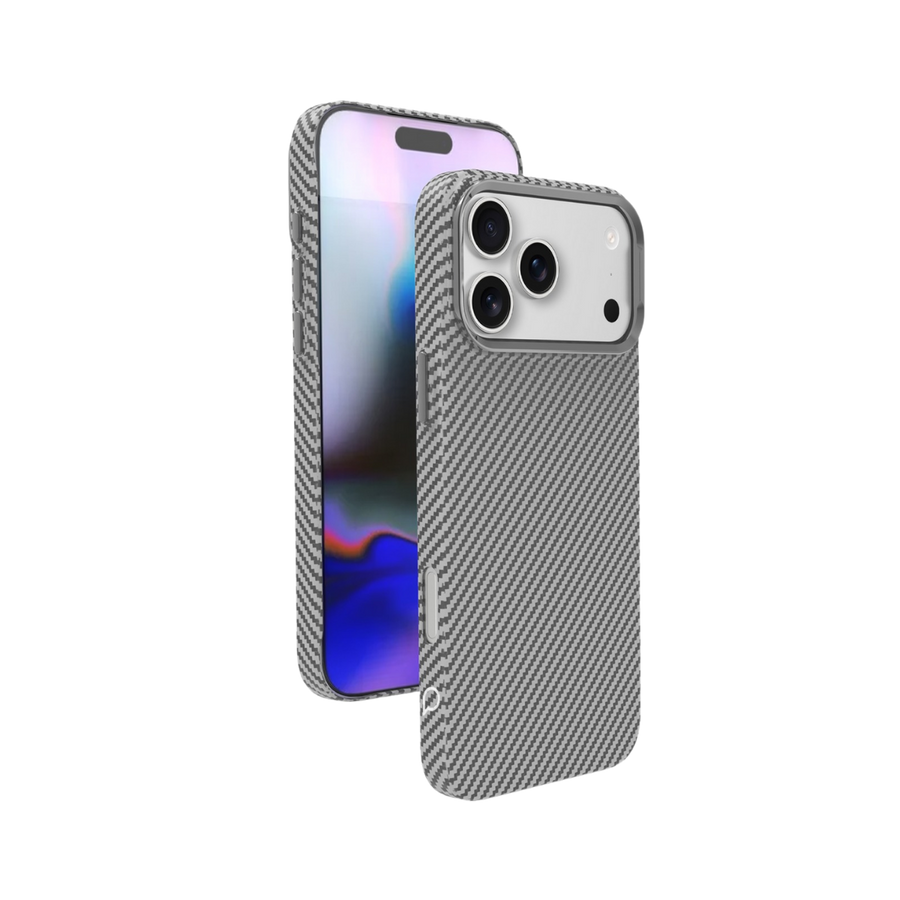 Piili iPhone 17 Pro Kevlar Serisi MagSafe Kılıf Karbon - Gri