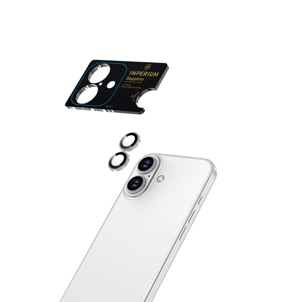 Imperium iPhone 17 Safir AR/AF Lens Koruyucu - Gümüş