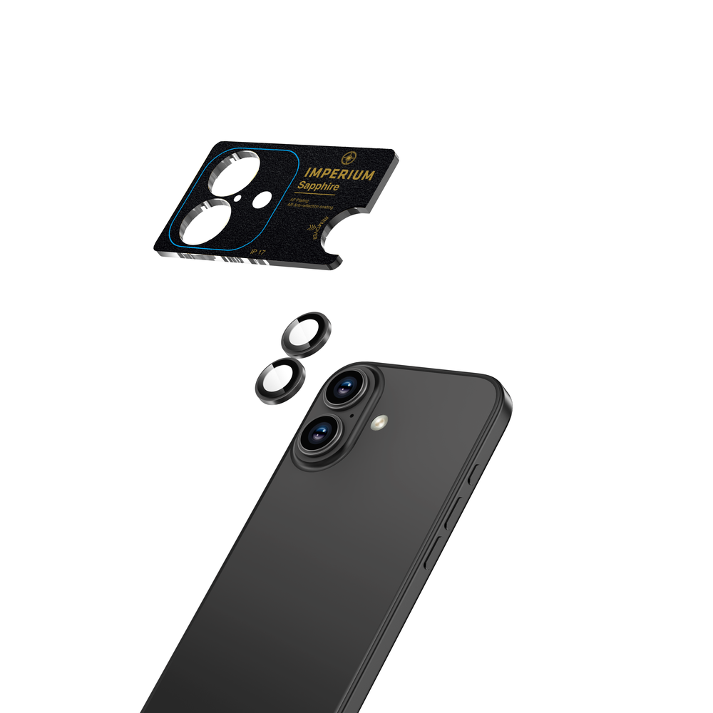 Imperium iPhone 17 Safir AR/AF Lens Koruyucu - Siyah