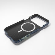 Njoyny AI Kevlar Alpine iPhone 18 Pro Max MagSafe Kılıf - Mavi