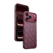 Njoyny AI Kevlar Alpine iPhone 18 Pro Max MagSafe Kılıf - Bordo