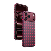 Njoyny AI Kevlar Alpine iPhone 18 Pro Max MagSafe Kılıf - Bordo