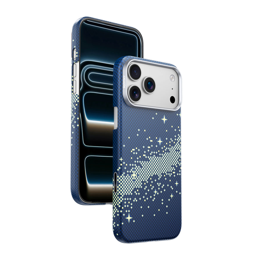 Njoyny AI Kevlar Alpine iPhone 18 Pro Max MagSafe Kılıf - Mavi