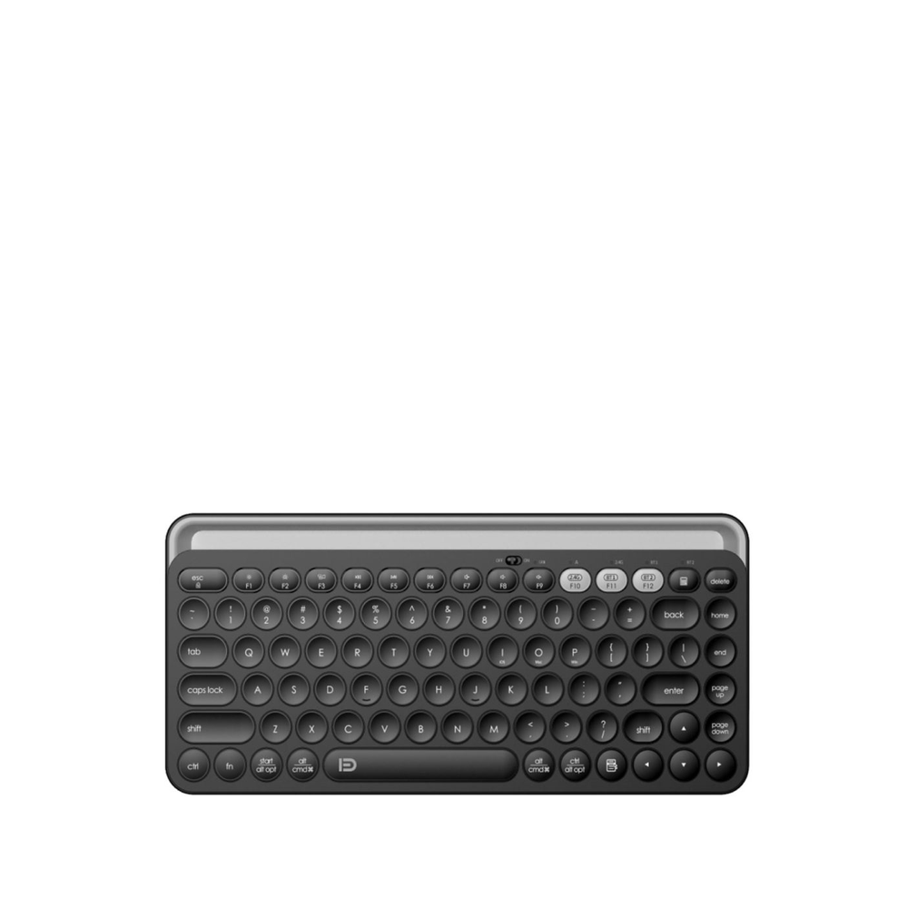 FD K931T Yuvarlak Tuş Tasarımlı 2.4 GHz + Bluetooth Çift Bağlantılı Kablosuz Klavye – - Siyah