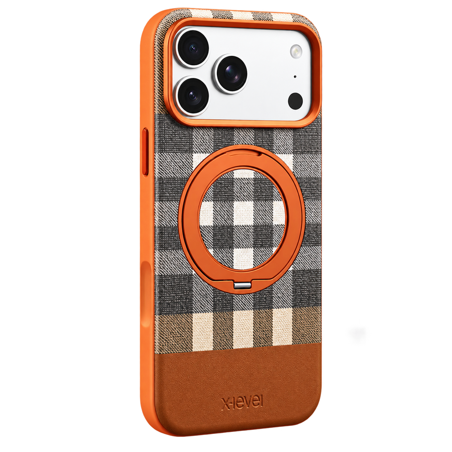 X-Level Brit Stand iPhone 18 Pro / iPhone 17 Pro Kılıf - Turuncu