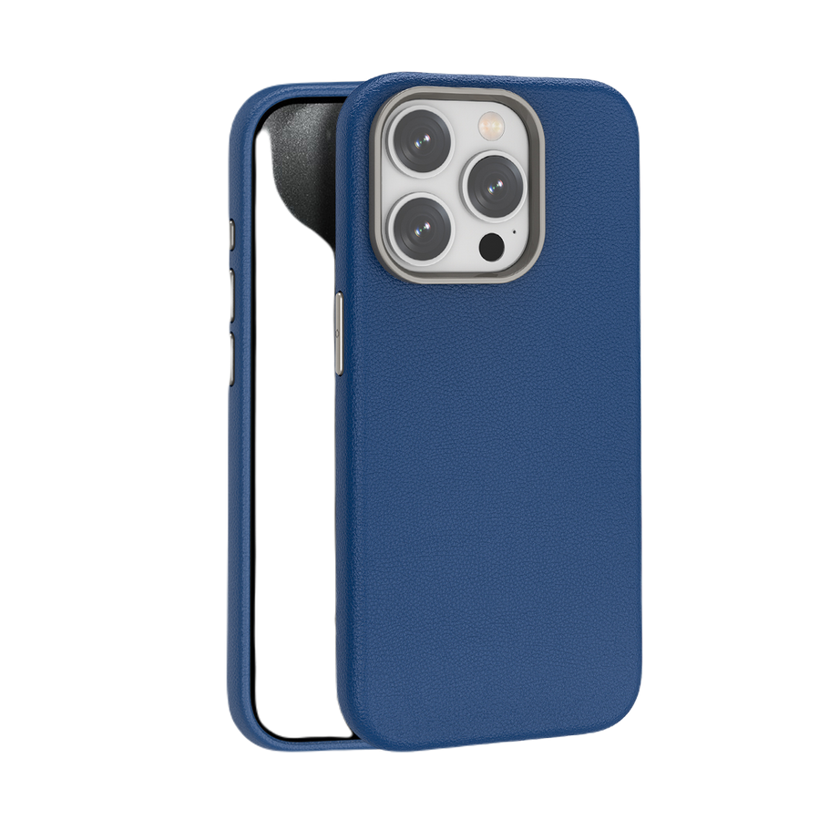 Piili İphone 15 Leather Magsafe Kılıf - Lacivert