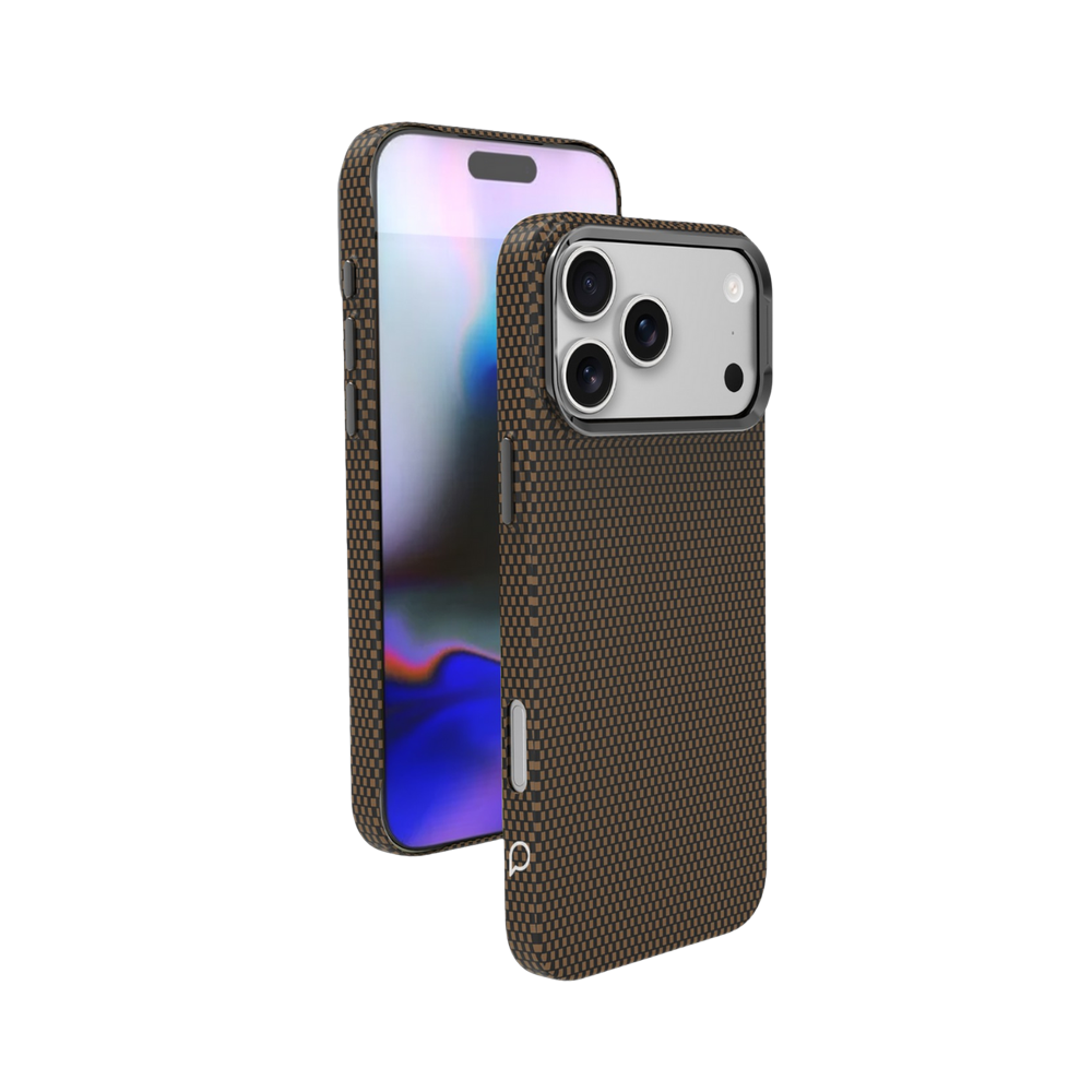 Piili iPhone 17 Kevlar Serisi MagSafe Kılıf Günbatımı Altın – Kahverengi
