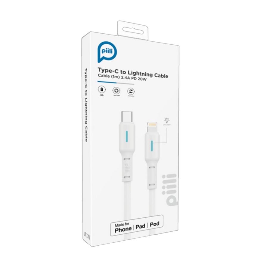 Piili JT170 Type-C - Lightning Kablo 1m. – Beyaz