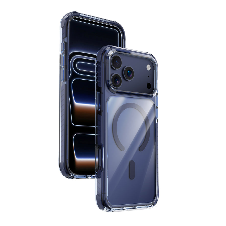 Njoyny Combat Triple-Layered iPhone 18 Pro Max MagSafe Kılıf - Mavi