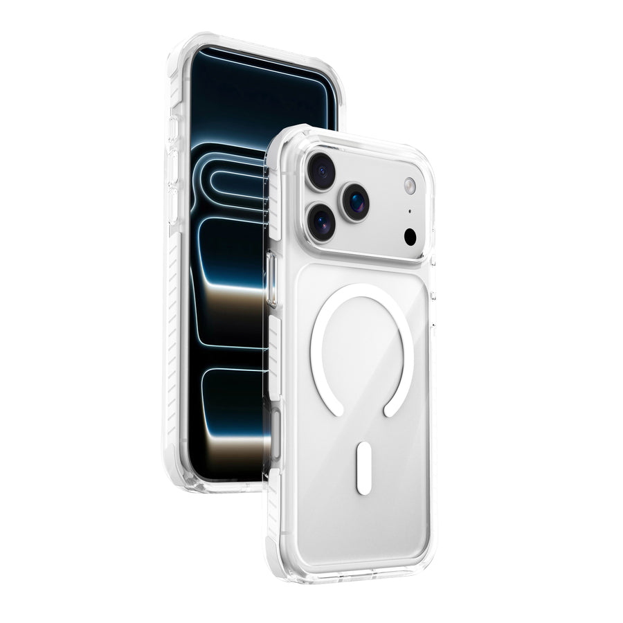 Njoyny Combat Triple-Layered iPhone 18 Pro Max MagSafe Kılıf - Beyaz