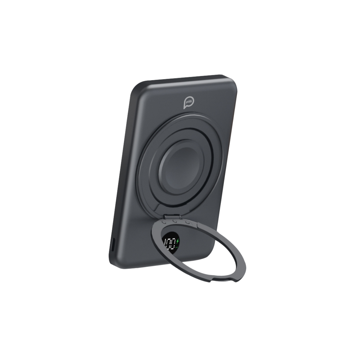 Piili Mag Ring Stand 5.000 mAh P-PB7 Powerbank – Gri