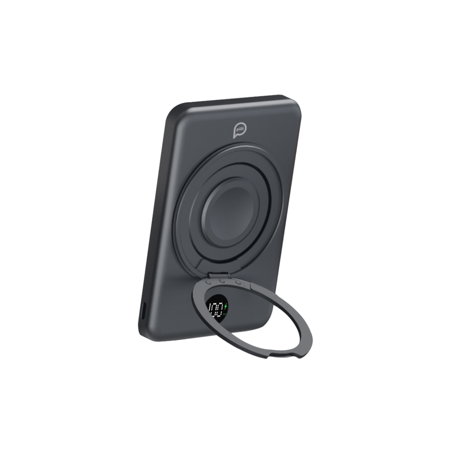 Piili Mag Ring Stand 5.000 mAh P-PB7 Powerbank – Gri