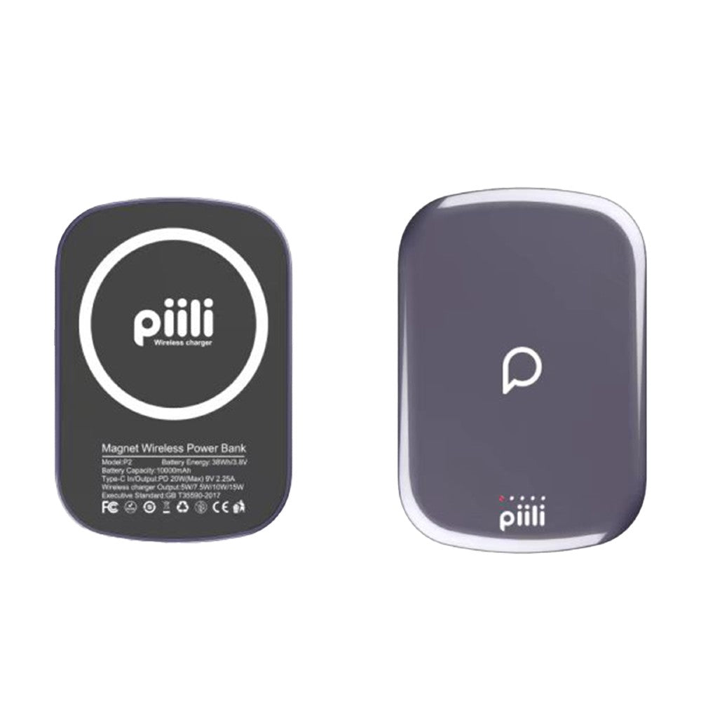 Piili Manyetik Kablosuz Powerbank 5.000 mAh – - Gri