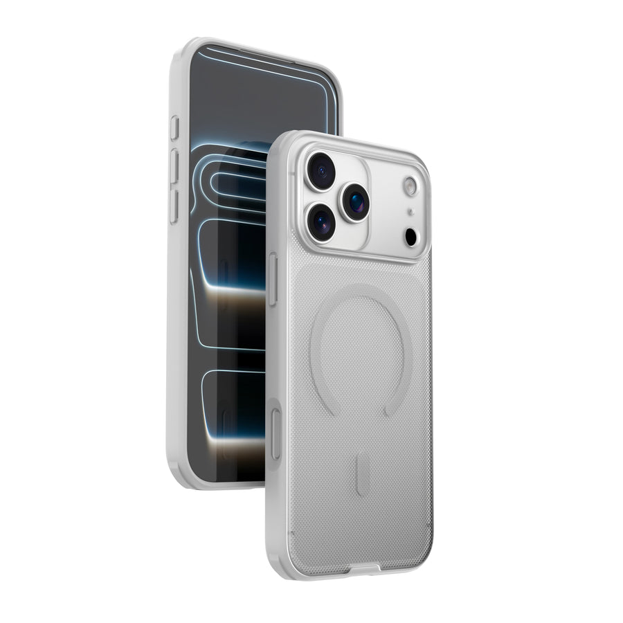 Njoyny Frosted iPhone 18 Pro MagSafe Kılıf - Beyaz