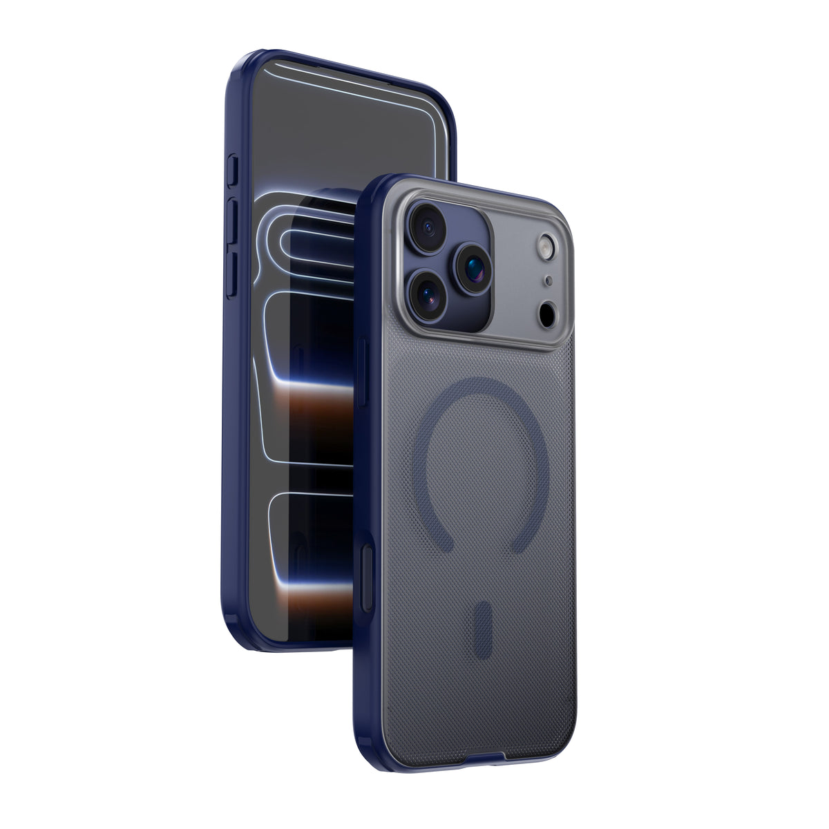 Njoyny Frosted iPhone 18 Pro MagSafe Kılıf - Mavi