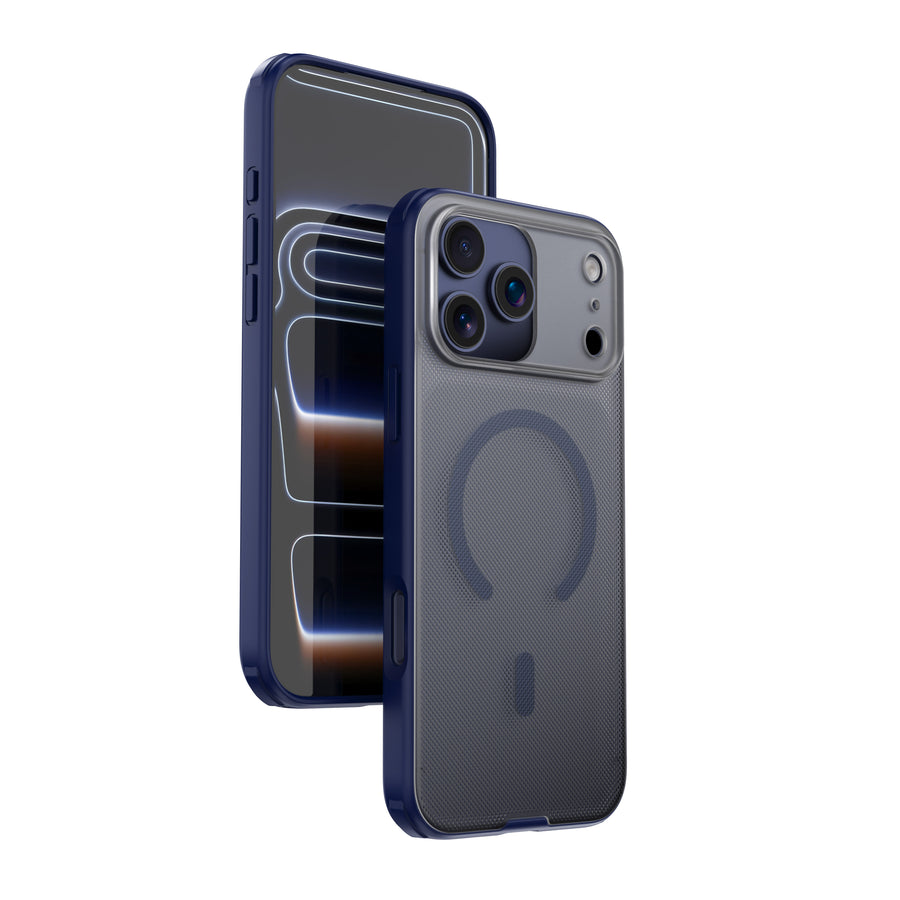 Njoyny Frosted iPhone 18 Pro MagSafe Kılıf - Mavi