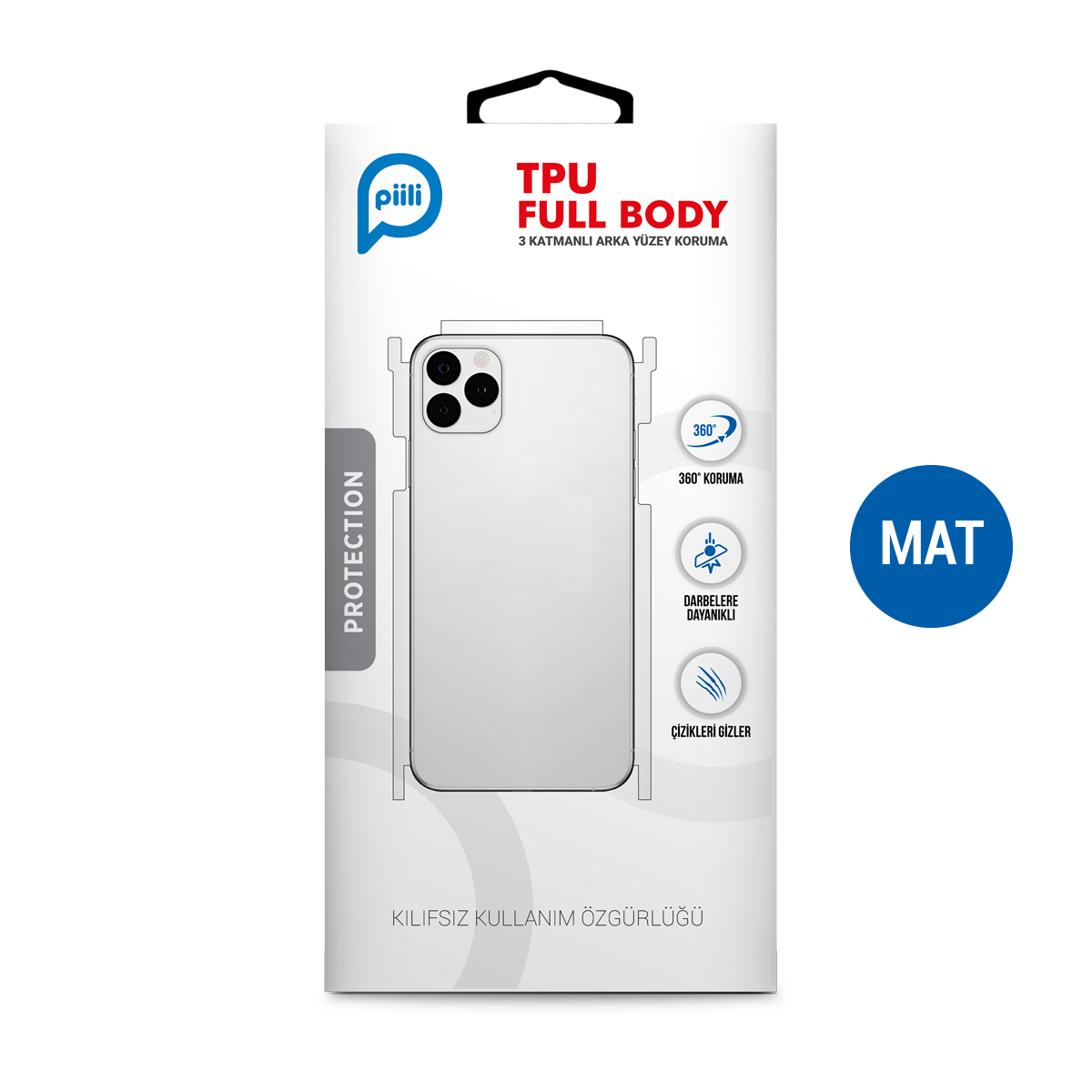 Piili iPhone 12 Pro Max Mat TPU Arka Full Body Arka Yüzey Koruyucu