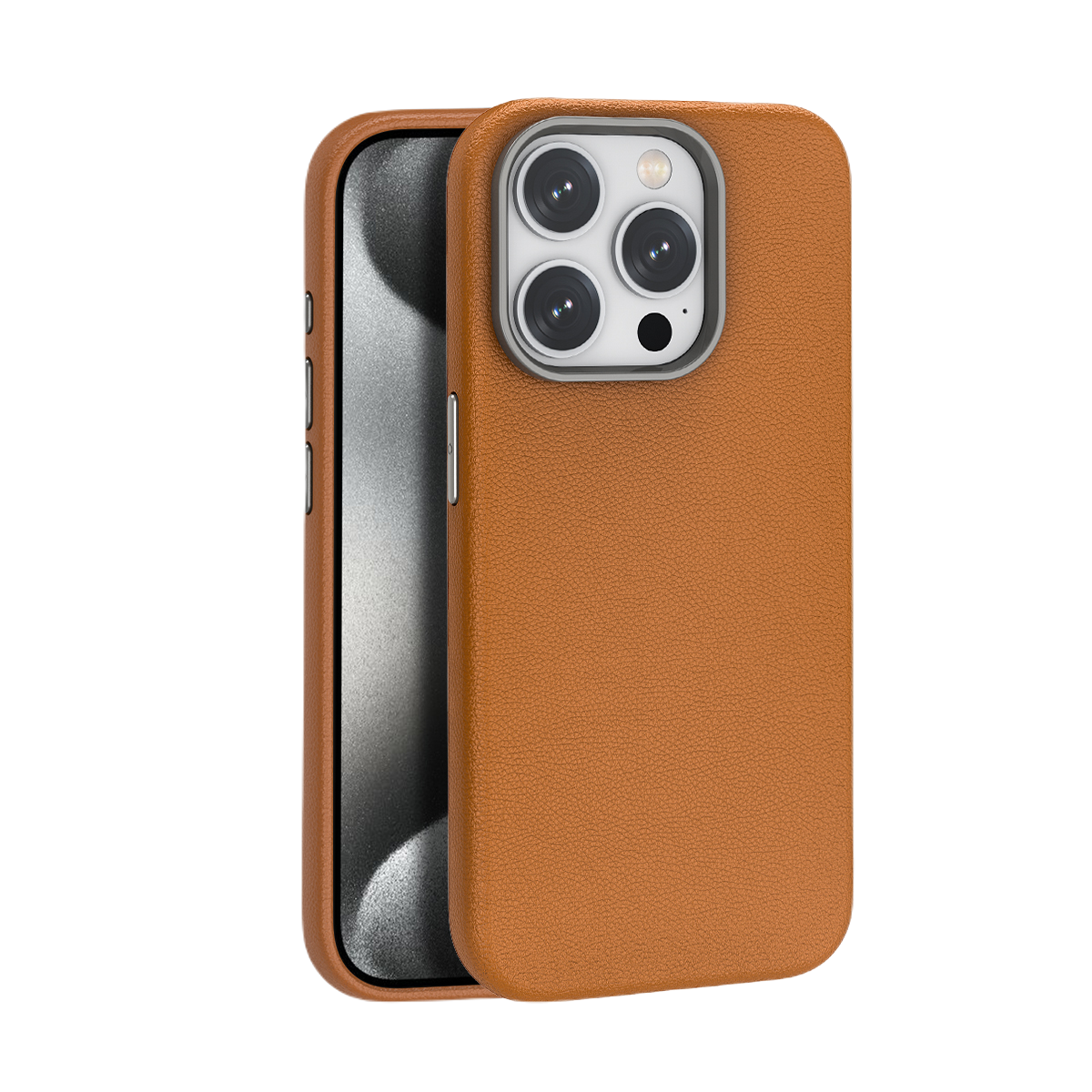 Piili iPhone 15 Leather MagSafe Kılıf – Kahverengi