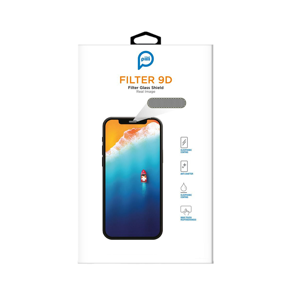 Piili iPhone 16 Plus Toz Filtreli 9D Ekran Koruyucu