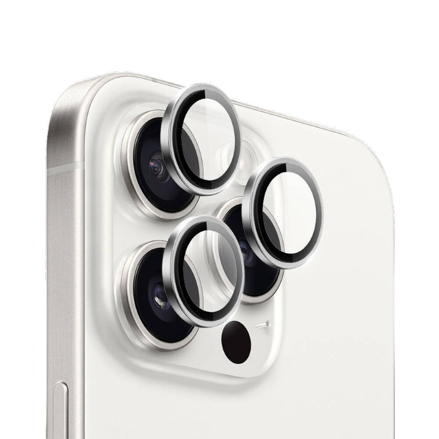 Piili iPhone 16 Pro / 16 Pro Max Gümüş Safir Lens Koruyucu