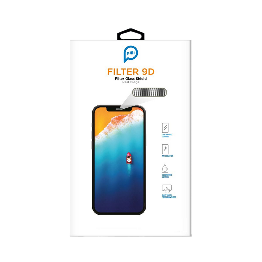 Piili iPhone 14 Pro Max Toz Filtreli 9D Ekran Koruyucu