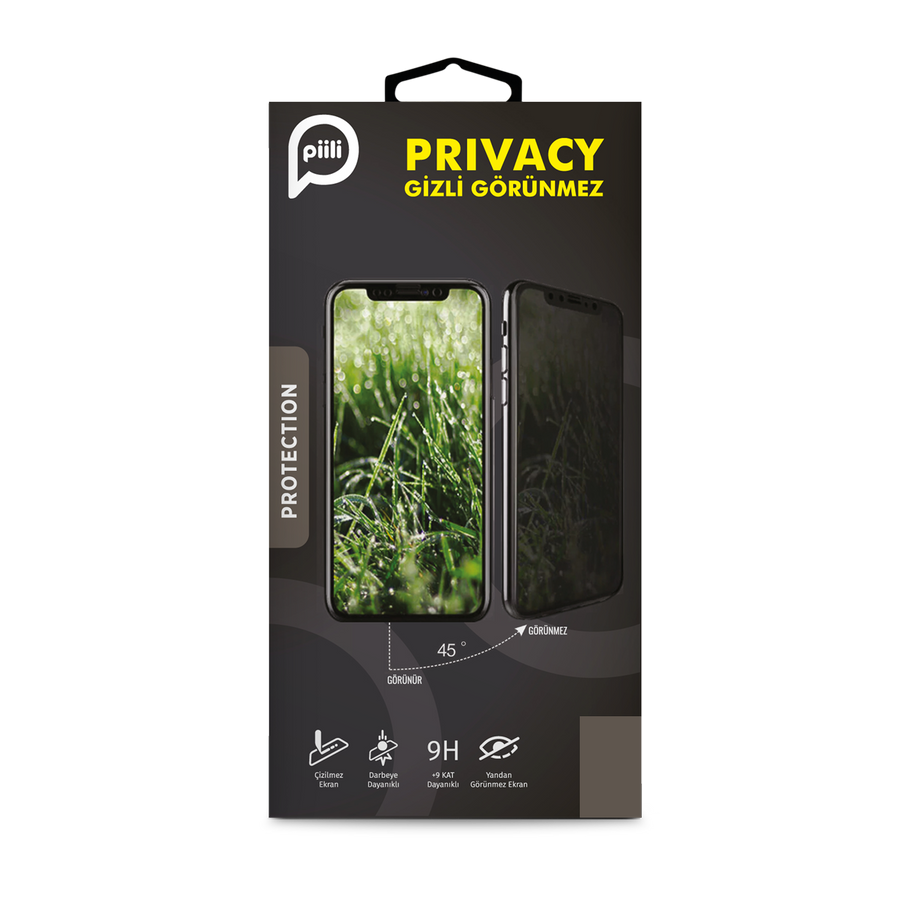 Piili iPhone 15 Pro Privacy Ekran Koruyucu