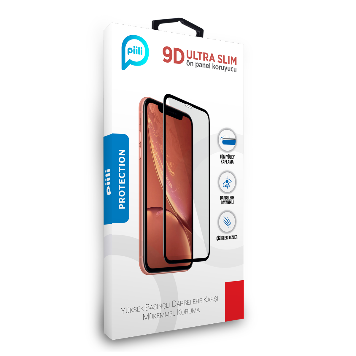 Piili iPhone 6 / 7 / 8 Uyumlu 9D Tam Kaplayan Ekran Koruyucu