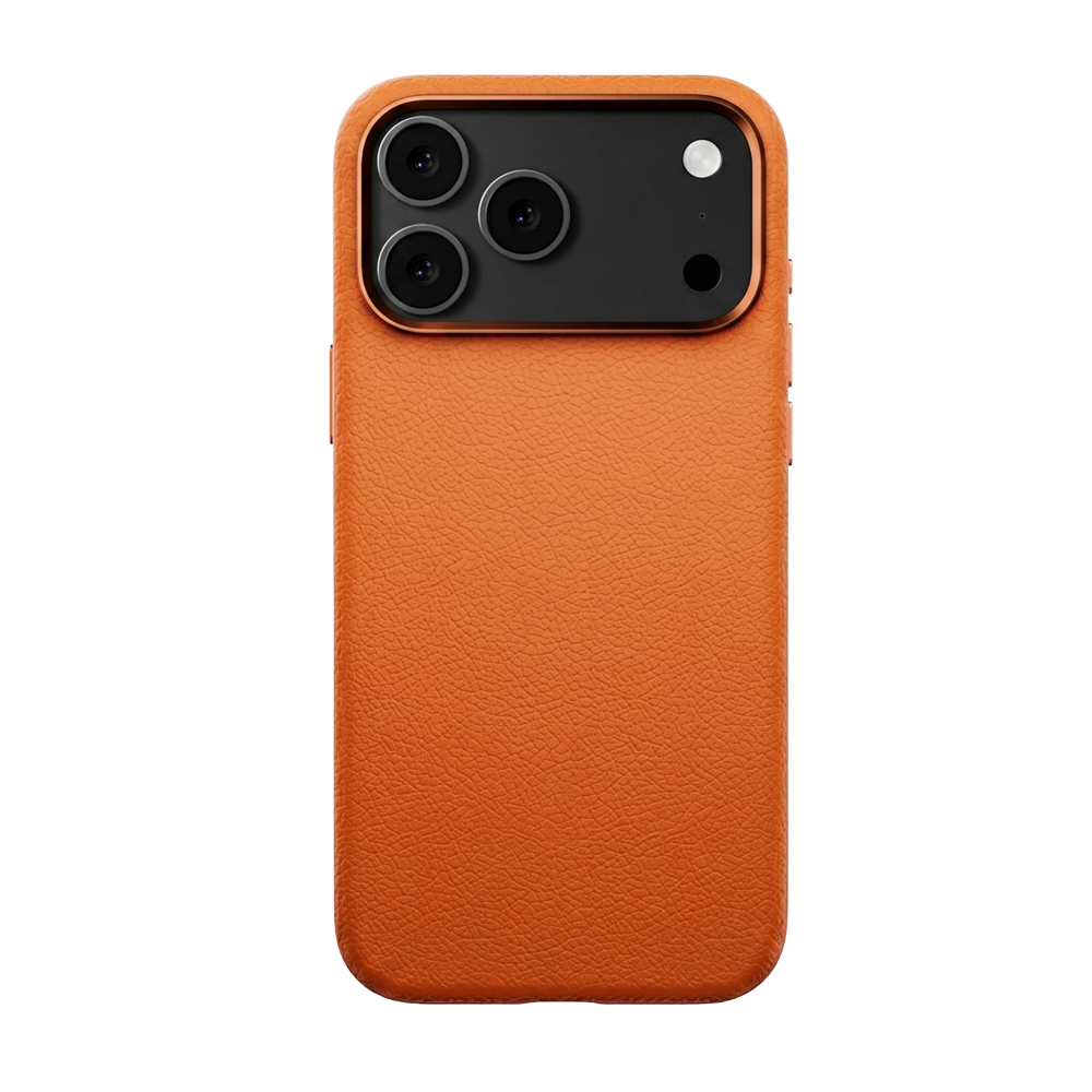 Piili iPhone 17 Pro Leather MagSafe Kılıf – Turuncu