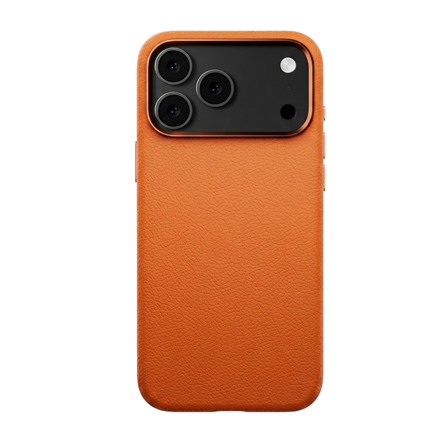 Piili iPhone 17 Pro Leather MagSafe Kılıf – Turuncu