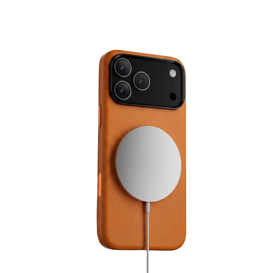 Piili iPhone 17 Pro Leather MagSafe Kılıf – Turuncu