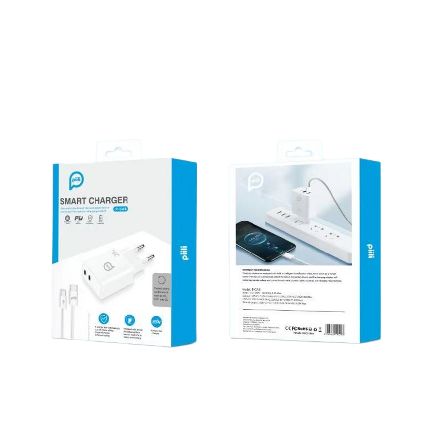 Piili 20W USB-A + Type-C Hızlı Şarj Adaptörü (Telefonlar İçin Günlük Hızlı Şarj)