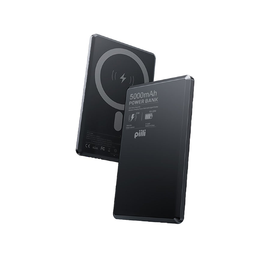Piili P - Q66 Manyetik Kablosuz Powerbank 5.000 mAh – Gri