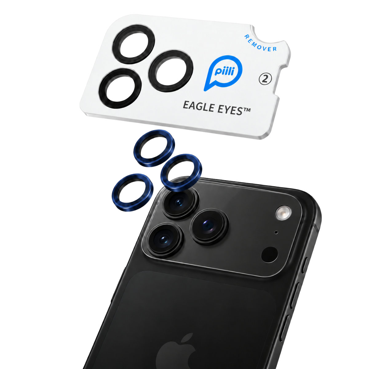 Piili Eagle Eyes iPhone 18 Pro Max / iPhone 17 Pro Max Lens Koruyucu - Mavi