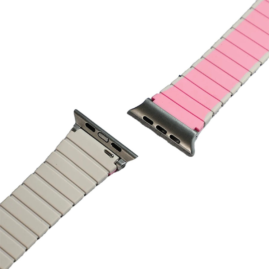 Piili Apple Watch 42-44-45-46-49 mm Sport Dual Kayış - Pembe