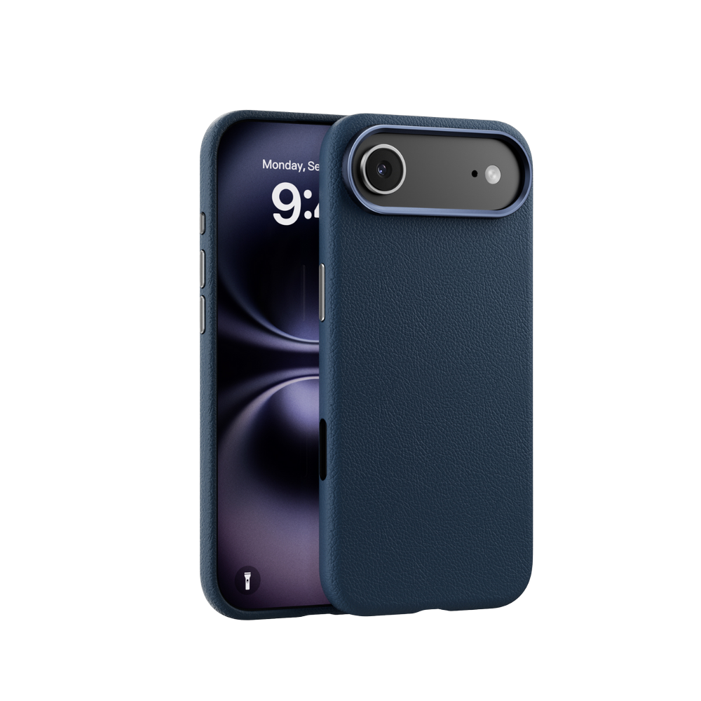 Piili iPhone 17 Air Leather MagSafe Kılıf - Mavi