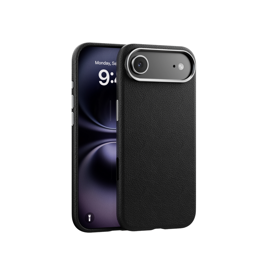 Piili ıPhone 17 Air Leather Magsafe Kılıf - Siyah
