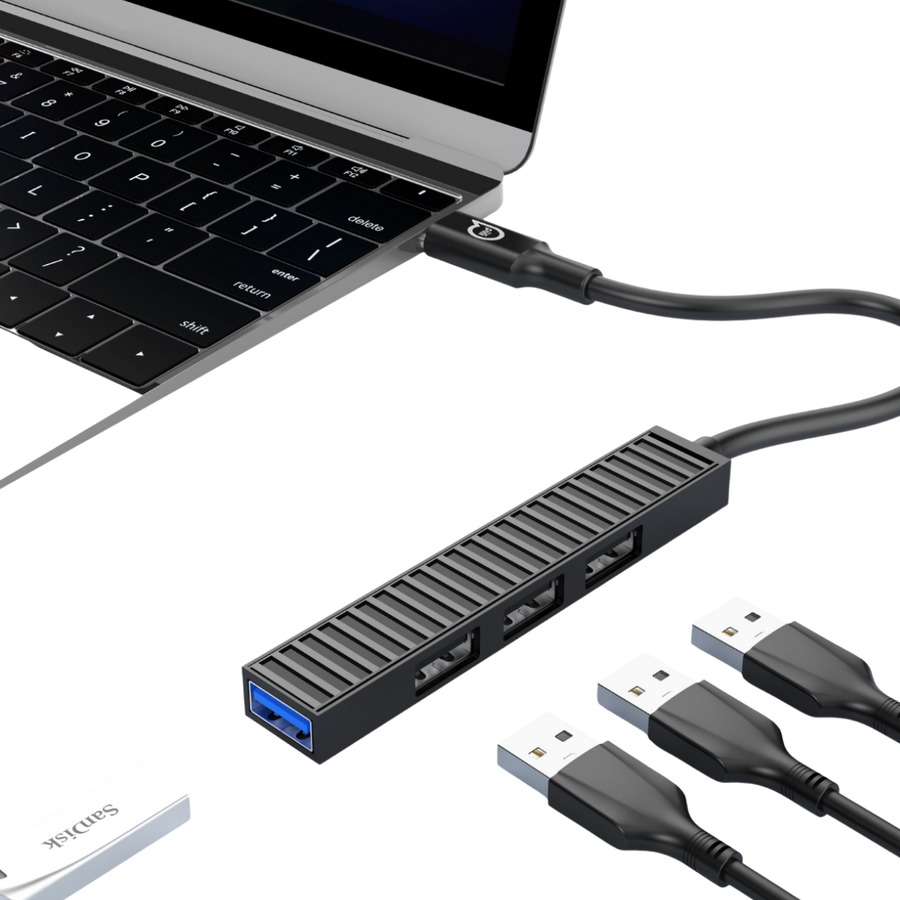 Piili Type-C - USB 2.0 Çoğaltıcı Adaptör 4'ü 1 Arada Jt Hub002 Dönüştürücü – Gri