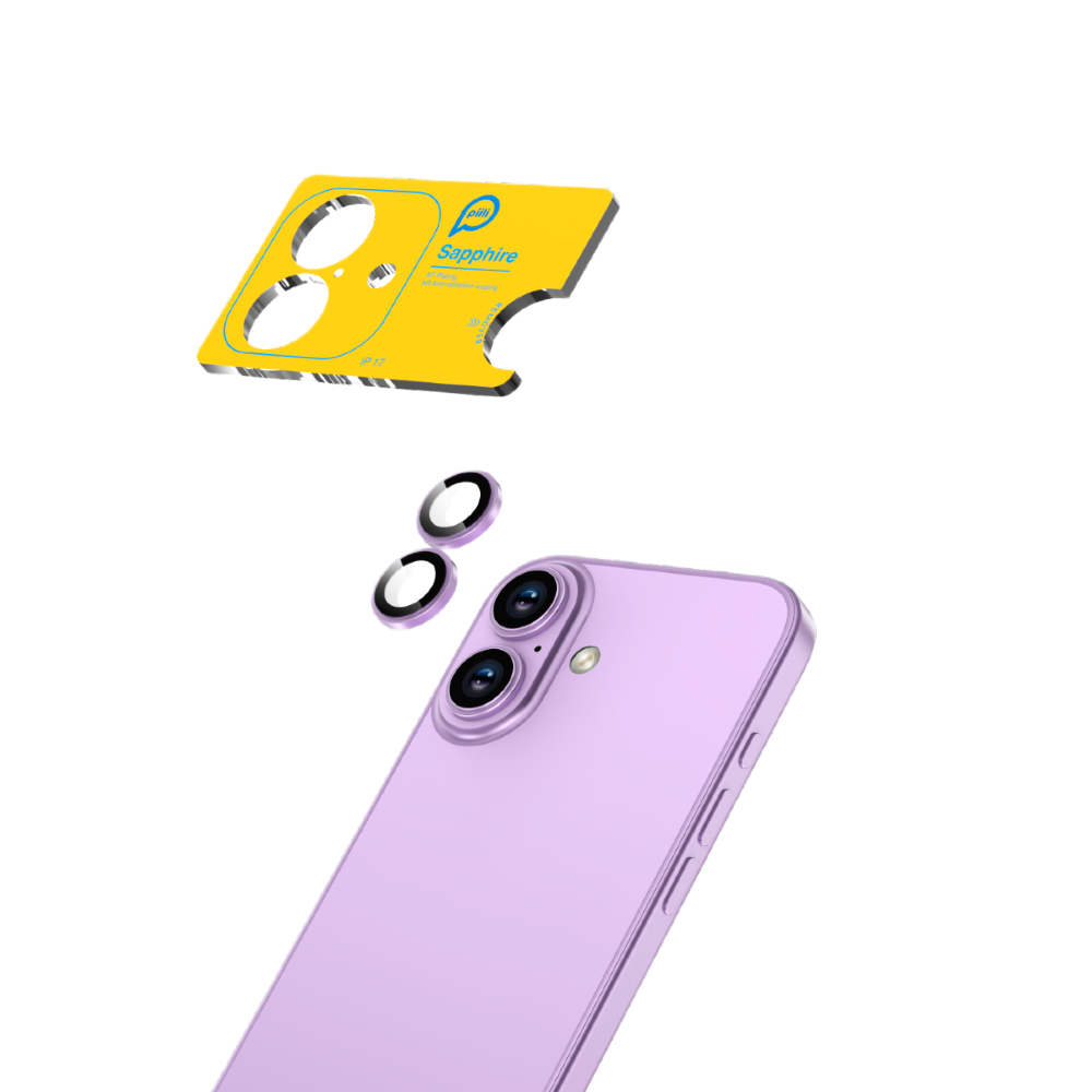 Piili iPhone 17 Safir Lens Koruyucu – Siyah - Mor